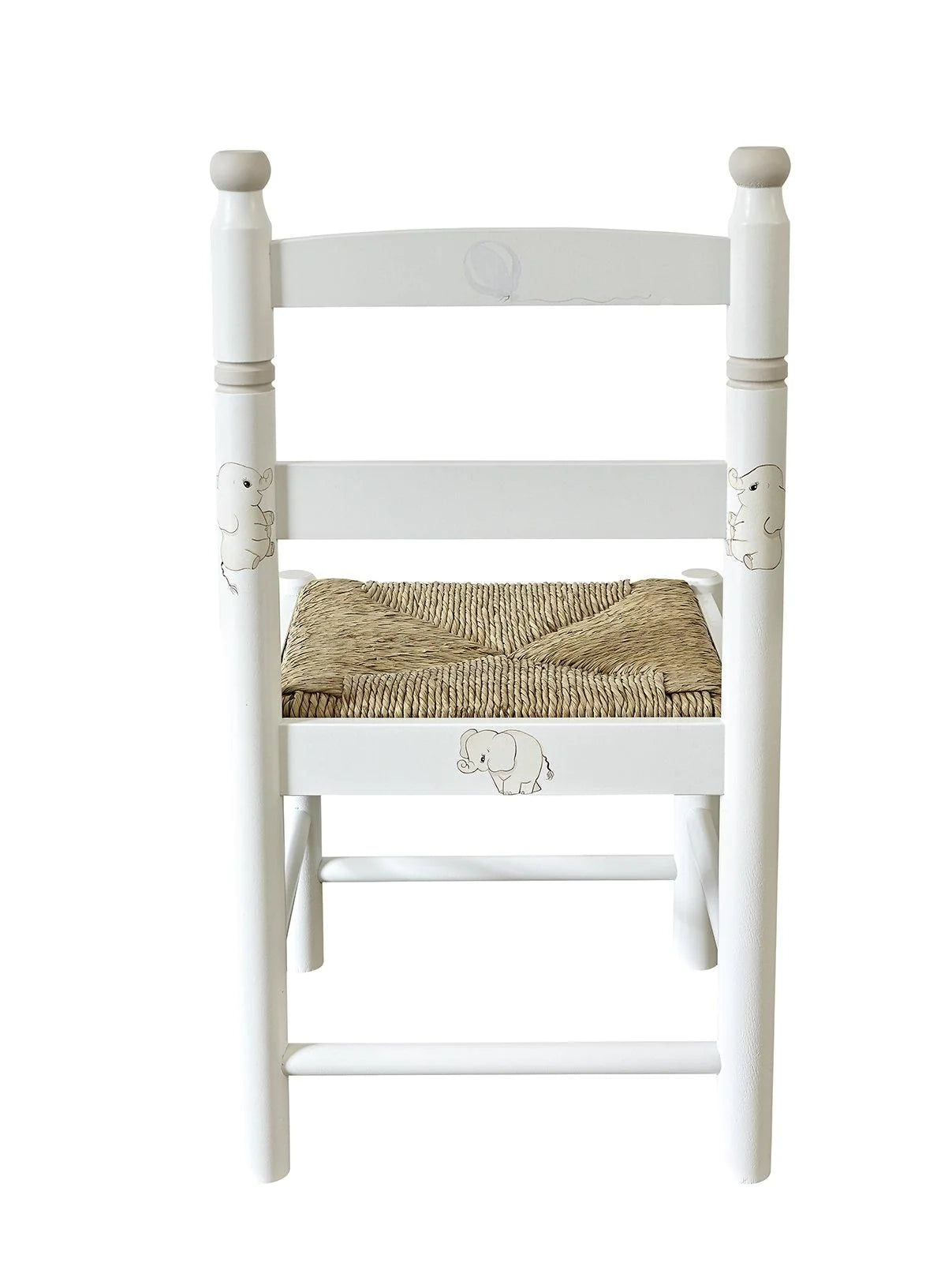 Dragons Rush Seated Chair - Playful Elephants with Soft Jute Trim