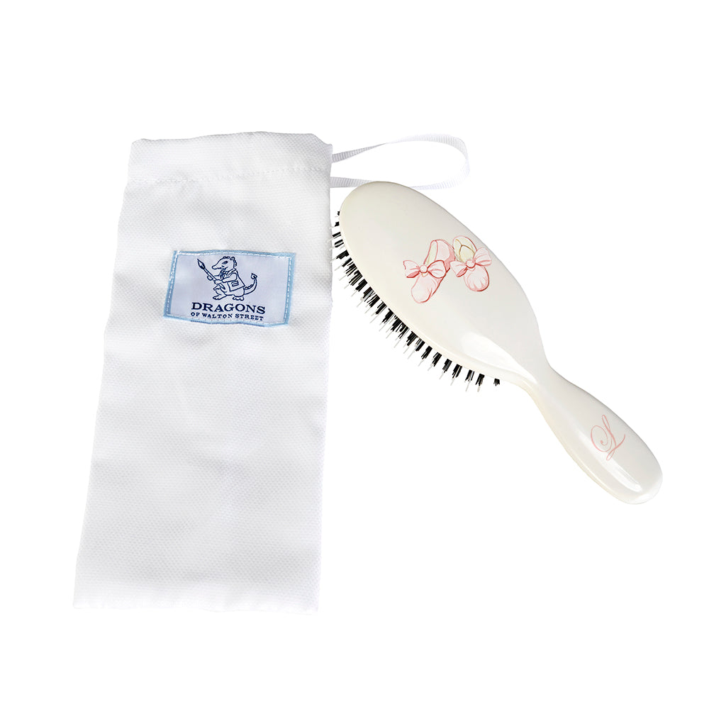 Small Hairbrush - Designer Bunnies Pink Shoes