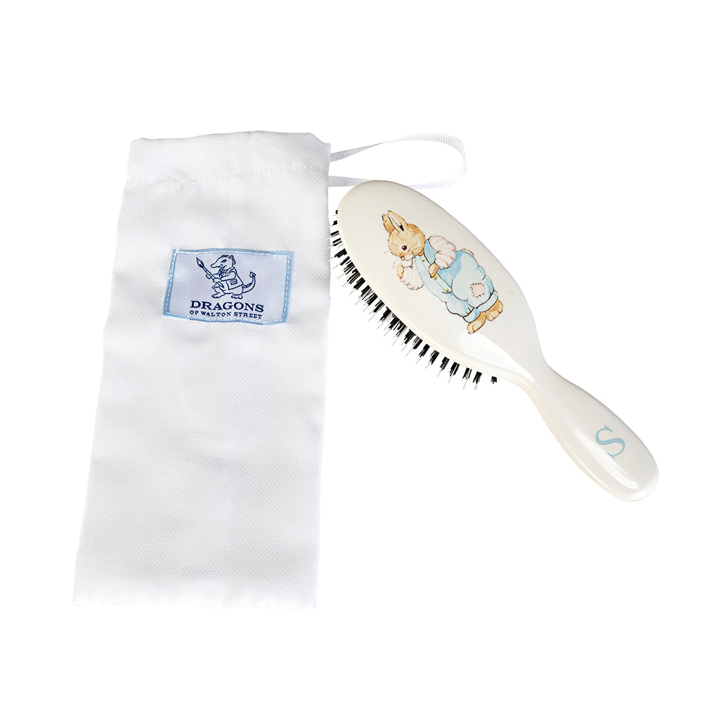 Small Hairbrush - Barbara's Bunny in Blue Dungarees