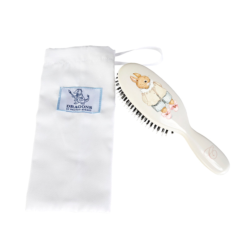 Small Hairbrush - Designer Bunny in Beige Jacket