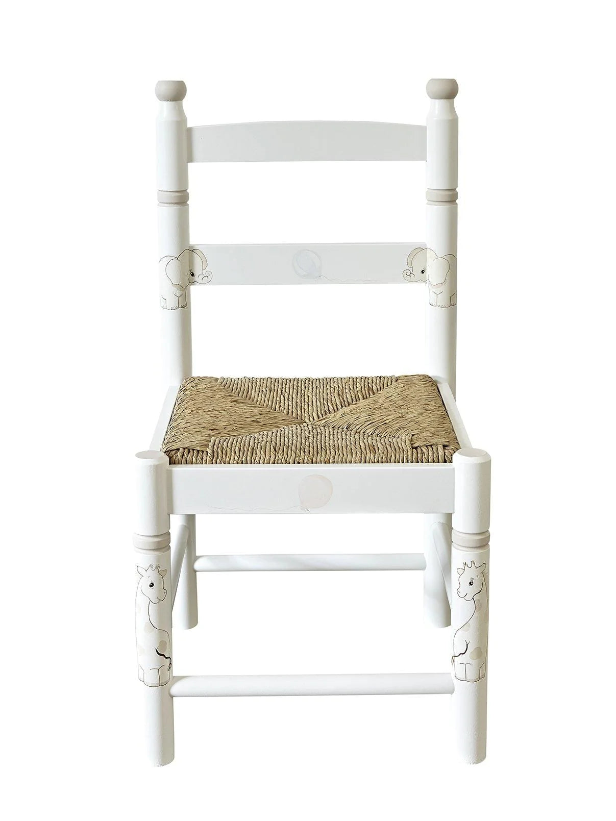 Dragons Rush Seated Chair - Playful Elephants with Soft Jute Trim