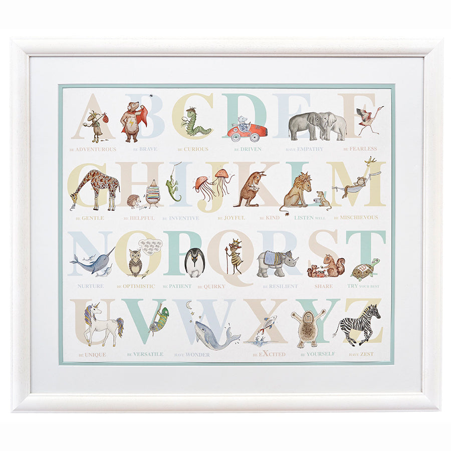 Alphabet with White Frame