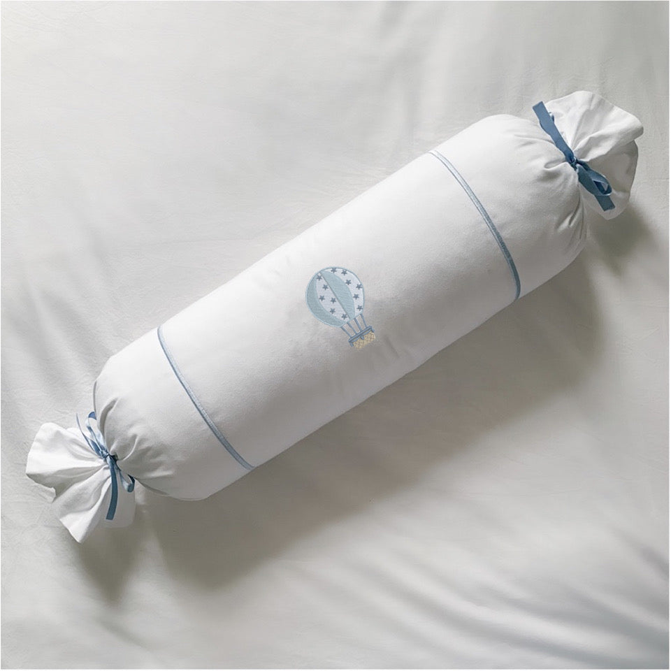 Cotton Bolster with Embroidered Art - Up and Away