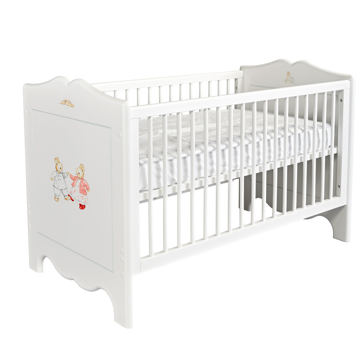 Dragons Cot Bed - Designer Bunnies with Chic Grey Trim
