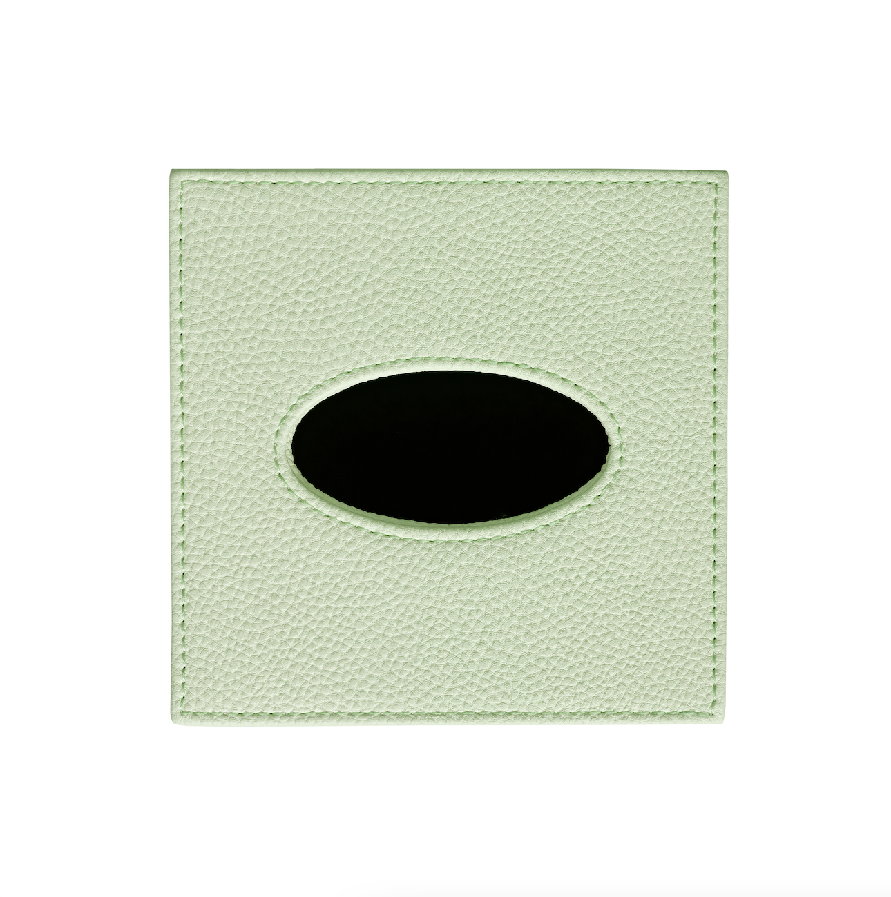 Faux Leather Tissue Box - Light Green