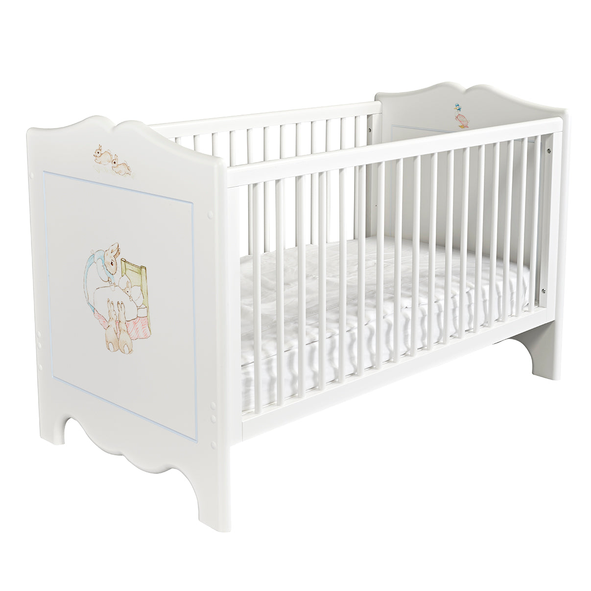 Dragons Cot Bed - Beatrix Potter with Blissful Blue Trim