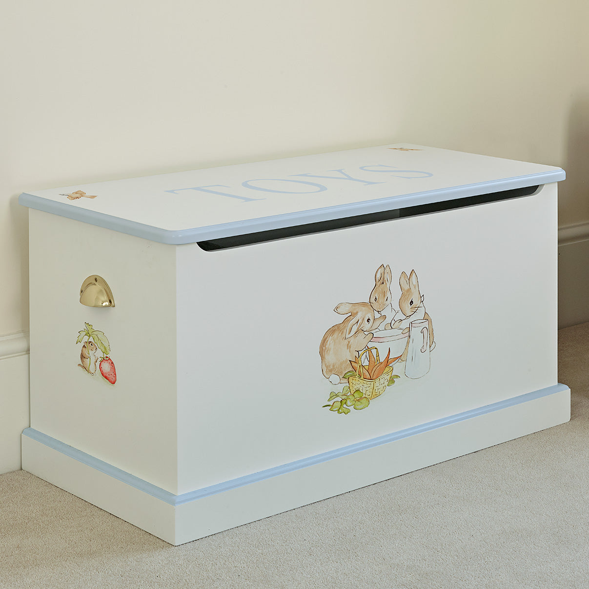 Large Dragons Toy Box - Beatrix Potter with Blissful Blue Trim
