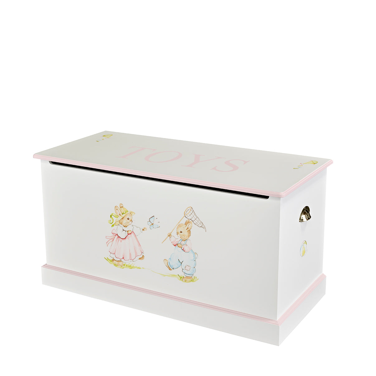 Large Dragons Toy Box - Barbara's Bunnies with Dragons Pink Trim