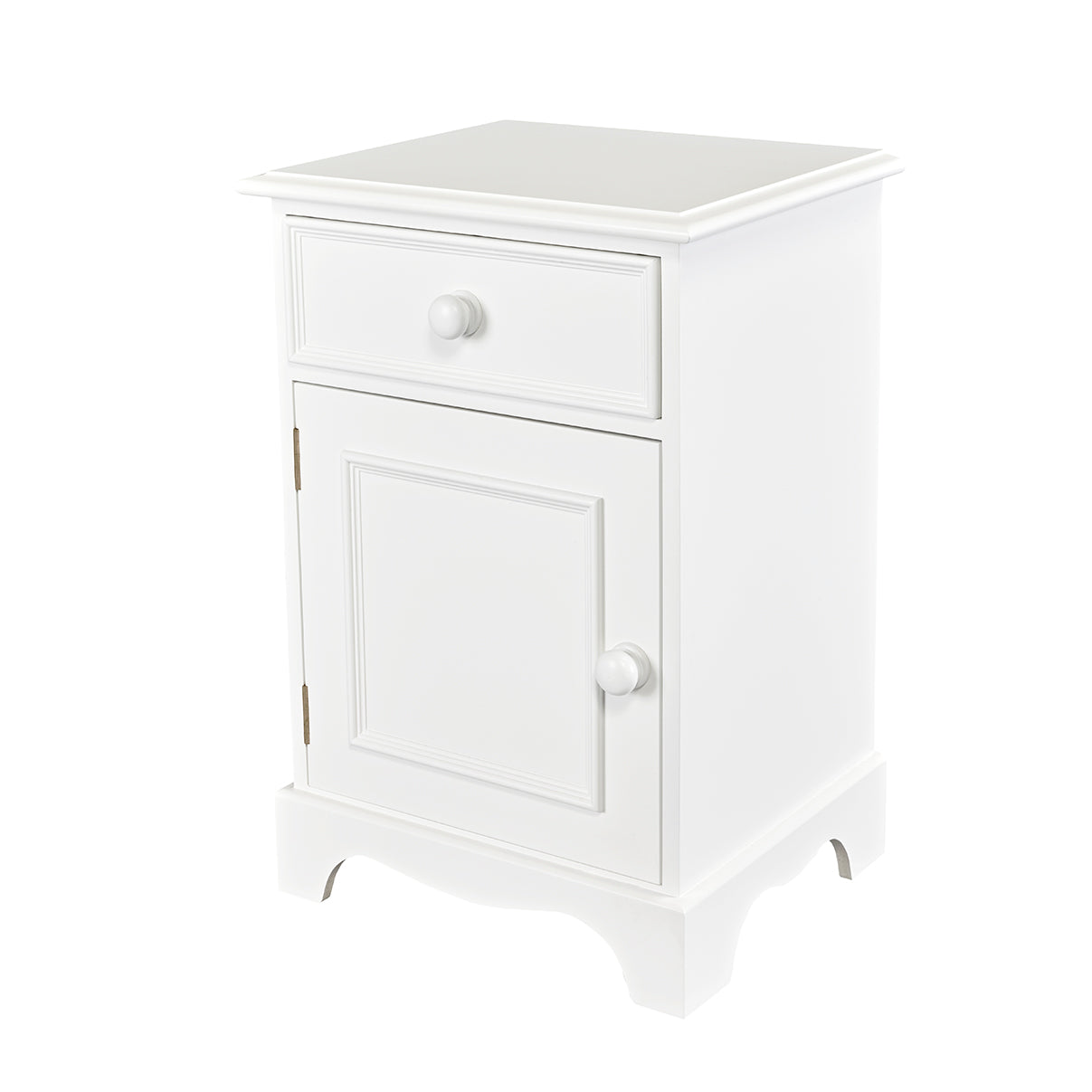 Plain white bedside table with drawer for kids room & nursery | Dragons of Walton Street