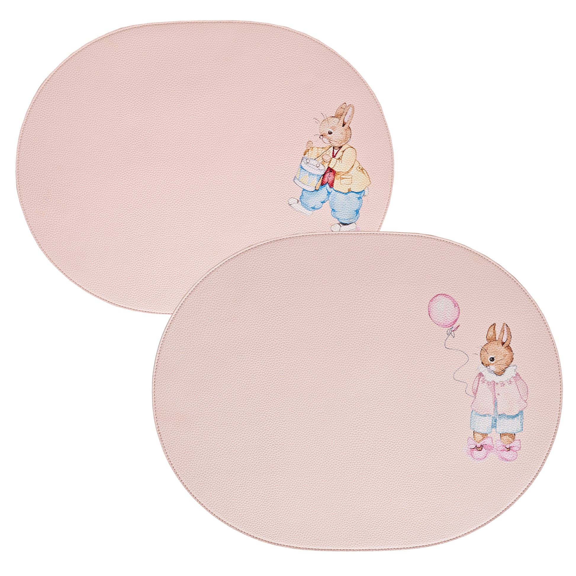 Set of 2 Leather Placemats - Designer Bunnies