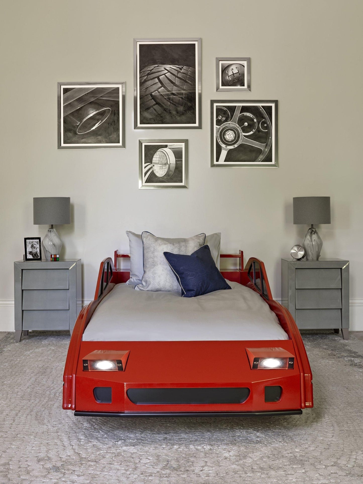 Red race car bed - Front view | Dragons of Walton Street