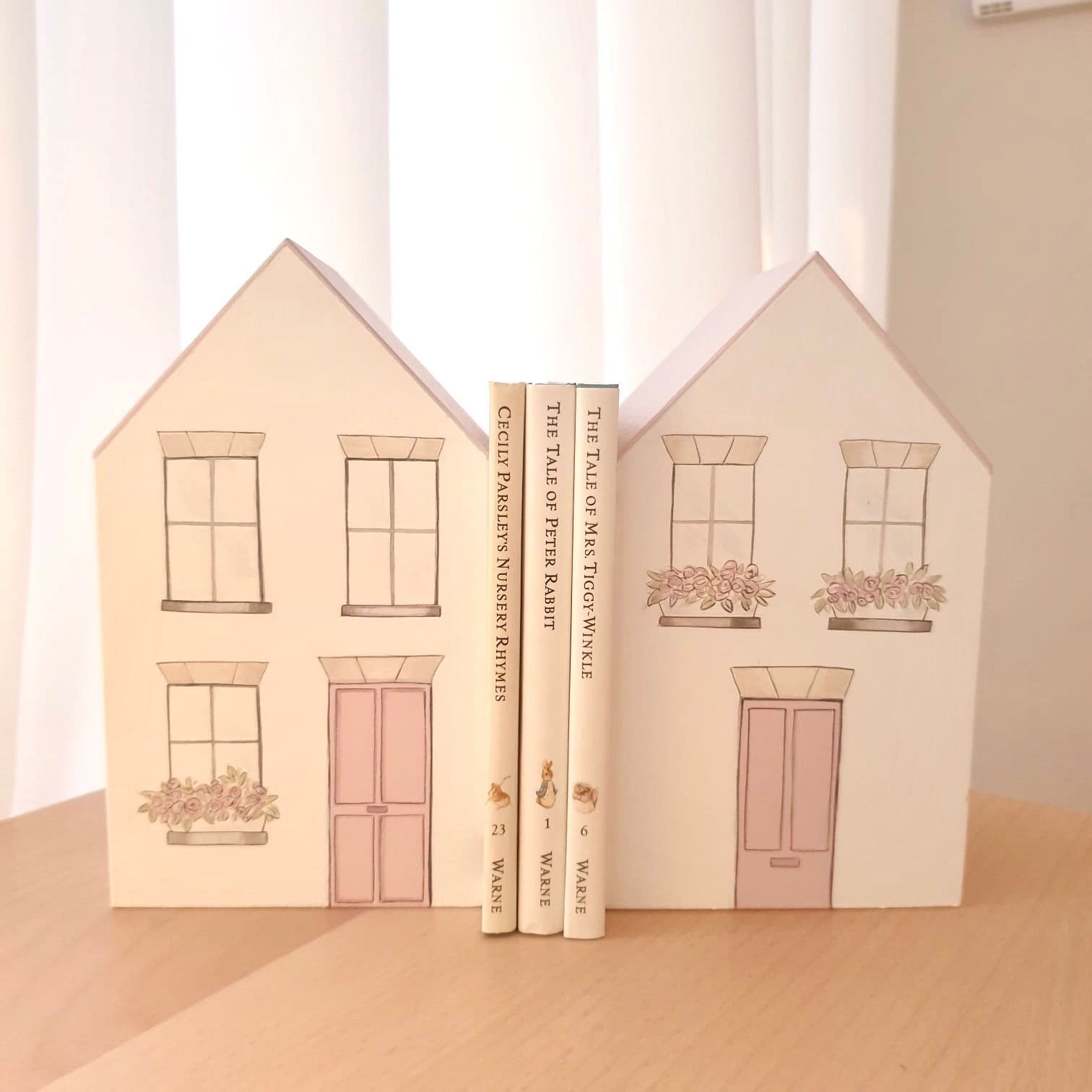 Little House Bookends - Pink Roof