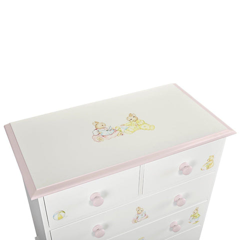Large drawers with baby changer top with Playful Elephants paintings | Dragons of Walton Street