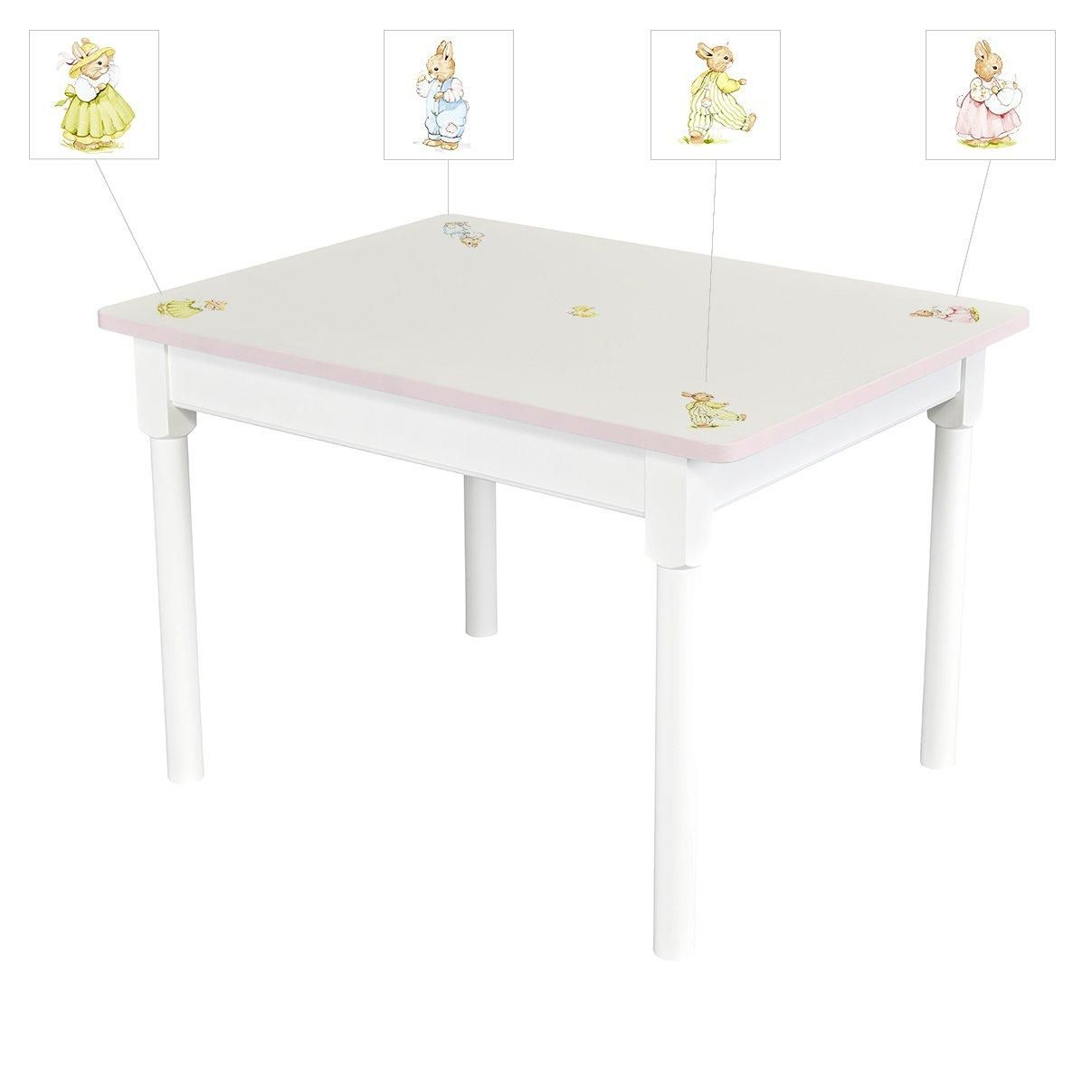 Play Table - Barbara's Bunnies with Dragons Pink Trim