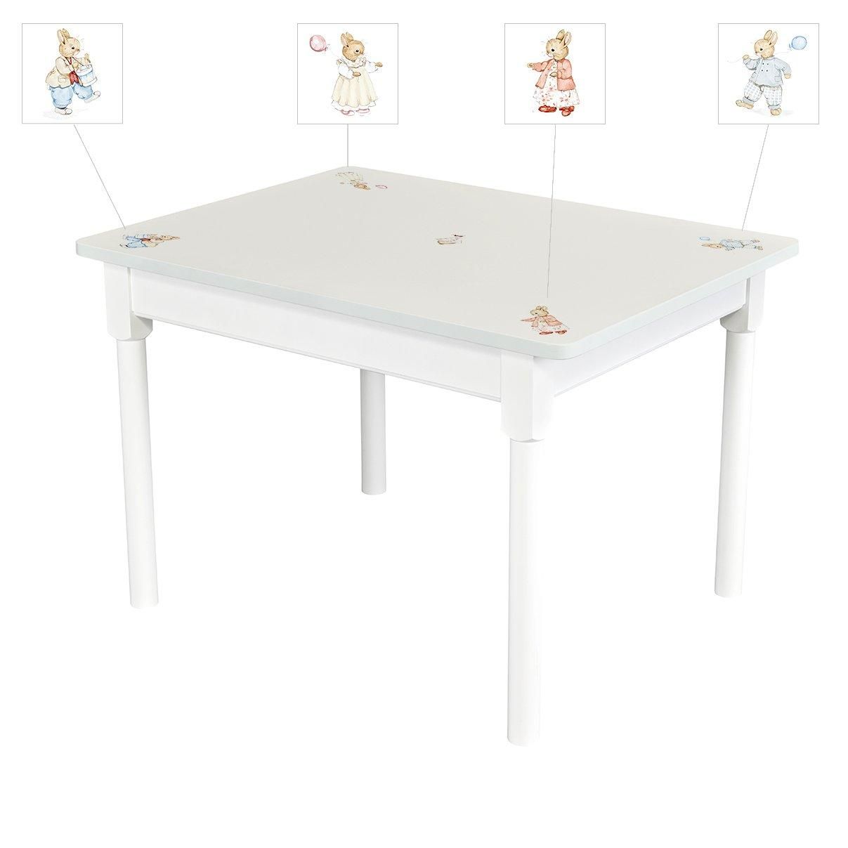 Play Table - Designer Bunnies with Chic Grey Trim