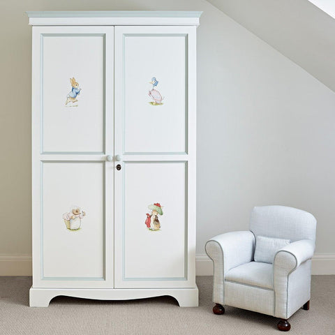 Small wardrobe for baby with Peter Rabbit paintings | Dragons of Walton Street