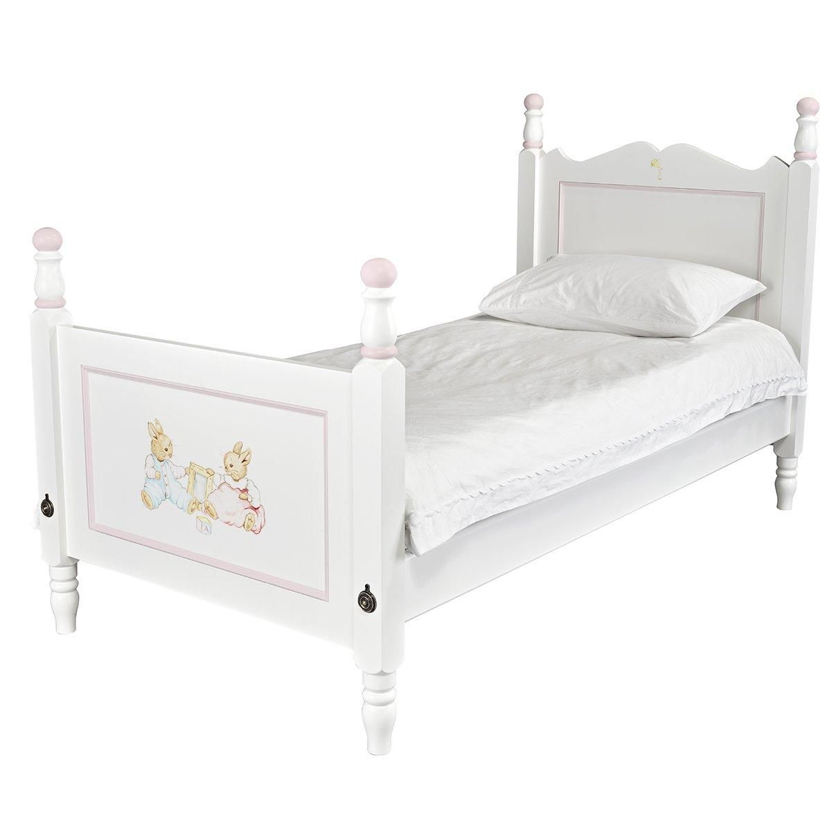 Single William Bed - Barbara’s Bunnies with Dragons Pink Trim