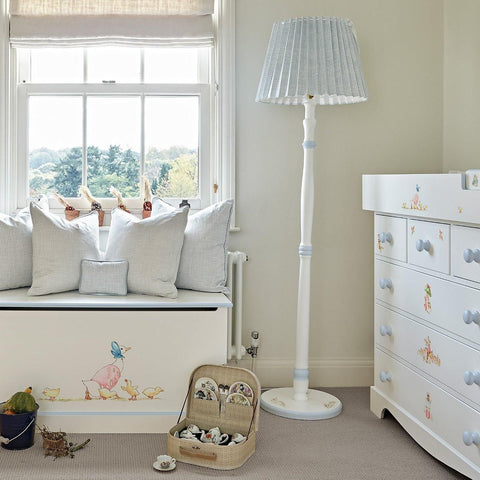 Kids floor standing lamp base with Linen Blossom paintings | Dragons of Walton Street