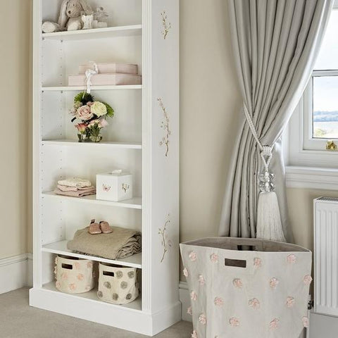 Large Lara childrens bookcase with Linen Blossom paintings | Dragons of Walton Street