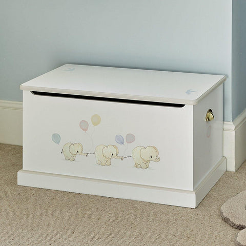 Small personalised toy box with Playful Elephants paintings | Dragons of Walton Street