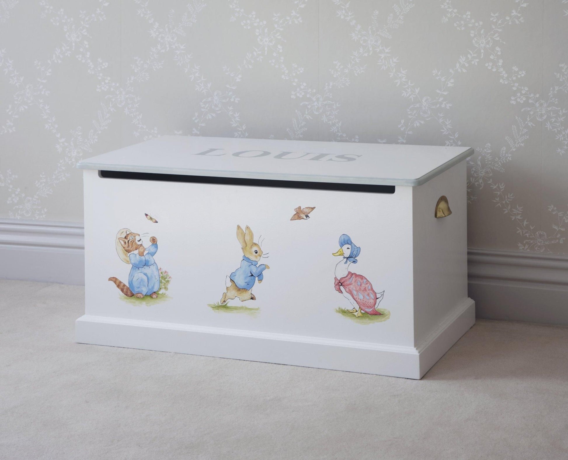 Small Dragons Toy Box - Beatrix Potter witth Blissful Blue Trim