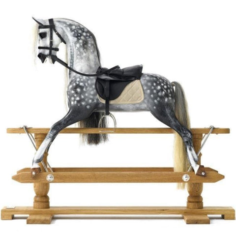 Dapple grey custom wooden rocking horse | Dragons of Walton Street