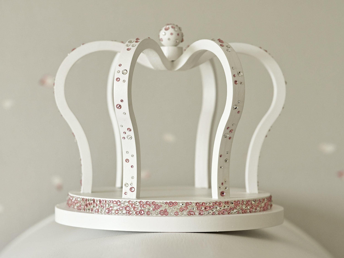 White wooden Cinderella bed with crown | Dragons of Walton Street