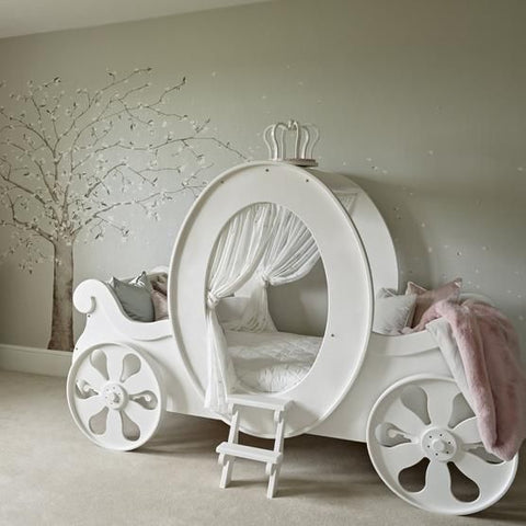 Princess carriage bed | White wooden carriage bed | Dragons of Walton Street